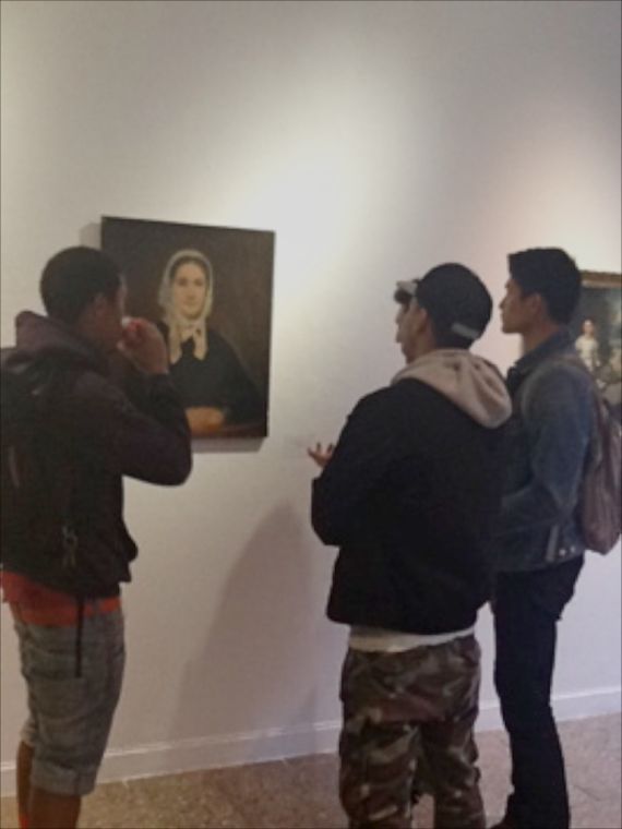 Students+admire+The+Rowe+Show+in+the+Harbor+Art+Gallery
