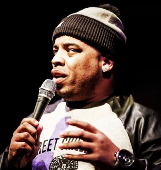 Comedian Khari Wells, also known as Reedo Brown, hosting his 2 Funny Tuesdays comedy show.
