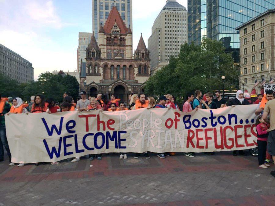 Bostonians+gathered+to+lend+symbolic+support+to+Syrian+refugees+last+week.%26%23160%3B