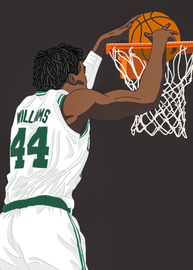 Robert+Williams+of+the+Boston+Celtics+performs+a+slam+dunk.