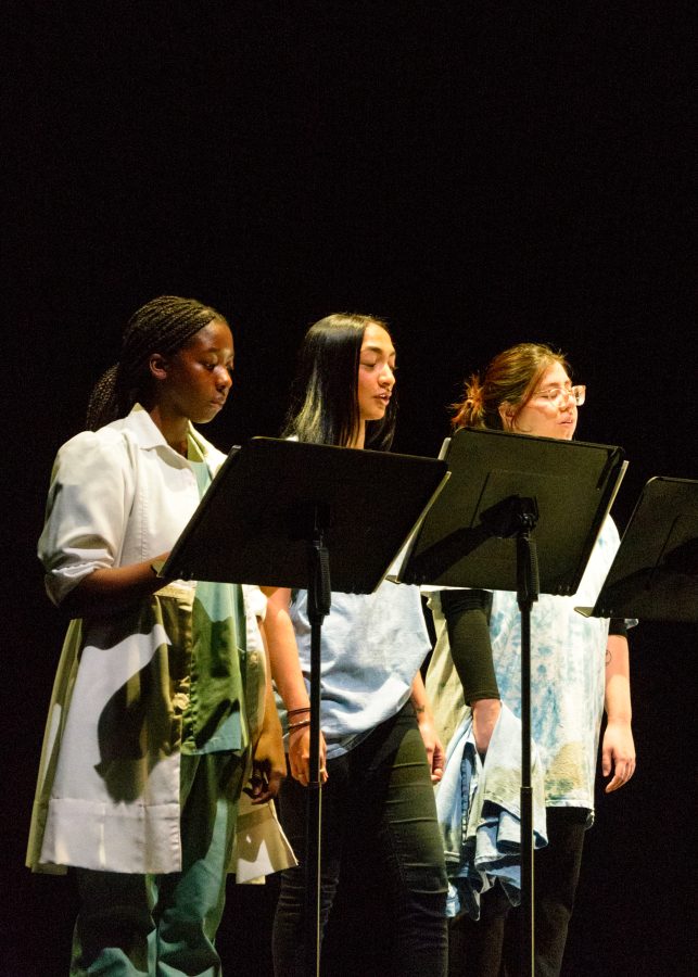 Students of the performing arts center during their dress rehearsal for the upcoming “New Voices, New Stories.”