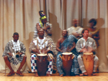 Moving to the beat of their own drums at Makambo night. - Photo by Kory Vergets
 