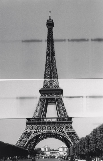Eiffel Tower by Dylan Seo, a black-and-white monoprint, as shown in The Watermark.
 