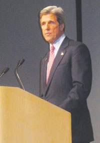 Kerry speaks on U.S. foreign and domestic policy last week at JFK Library
 