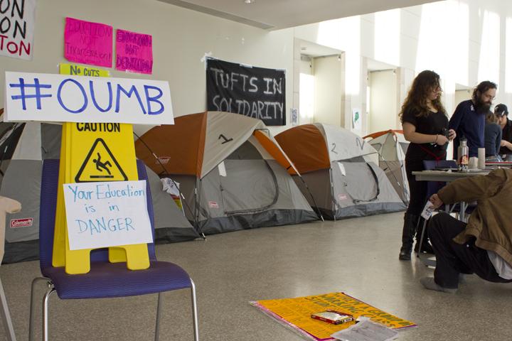 Occupy UMass Boston in the first week of tent-erection in the
Campus Center.
