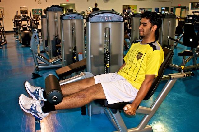 Mohanad Alghamdi working through a set on the new equipment.