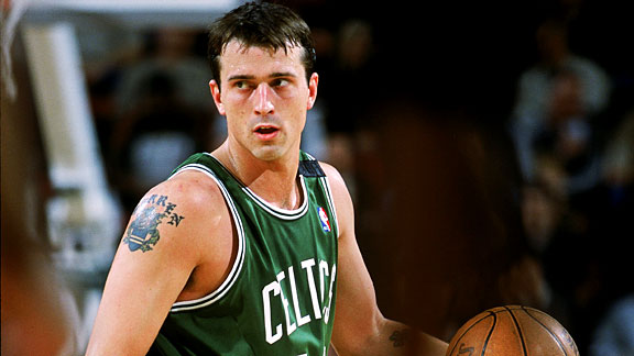 Chris Herren as a Boston Celtic. Herren came to campus April 23 to speak about a new initiative he is heading called Go Project Purple.