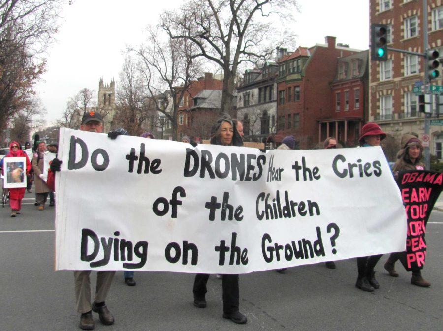 The protesters depicted here flashed this sign during the president's 2012 inauguration.&#160;