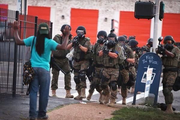 Police in Ferguson, Missouri are following a nationwide trend of having intensely militarized gear