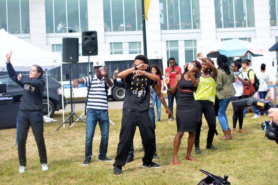 Students danced at the free BBQ on Thursday