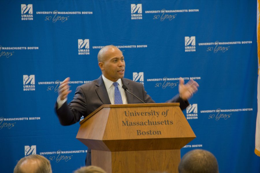 Governor Patrick speaking at the informal opening of the ISC