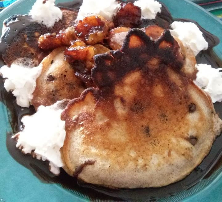 Pancakes+containing+bananas%2C+chocolate+chips%2C+and+walnuts.%26%23160%3B