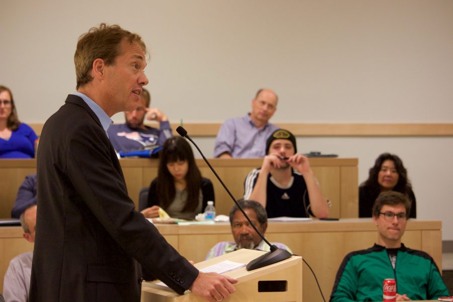 Harvard University's Sven Beckert spoke at UMass Boston on Oct. 13 about his book, "Empire of Cotton."