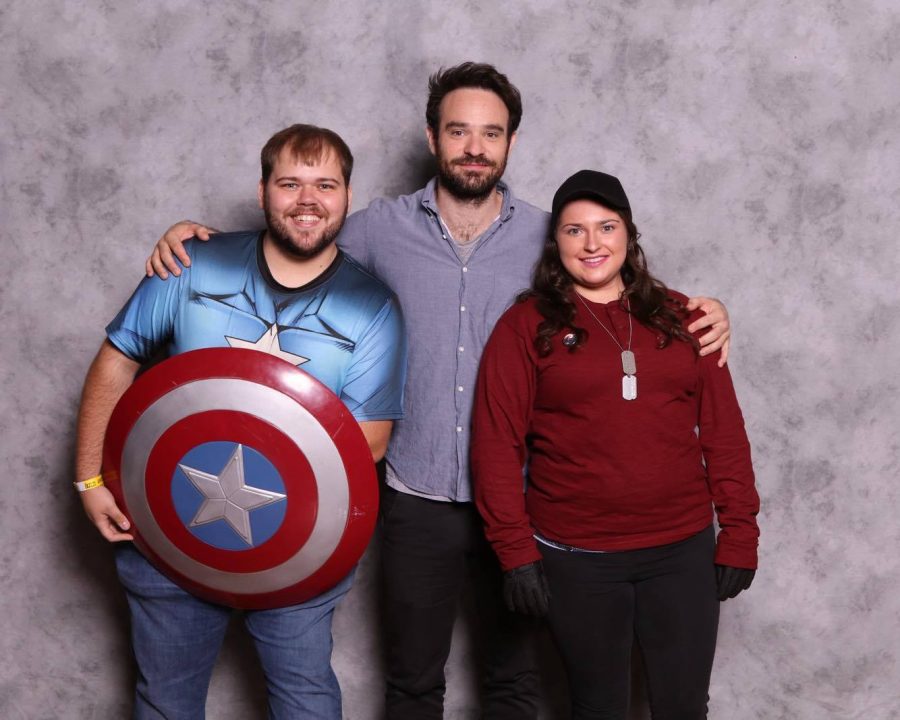 Emily Lockard and Sean McLean with Daredevil at Boston Comic Con