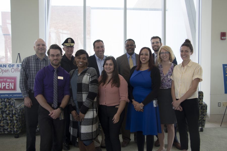 New UMass Boston employees are welcomed at a new staff member meet-and-greet.