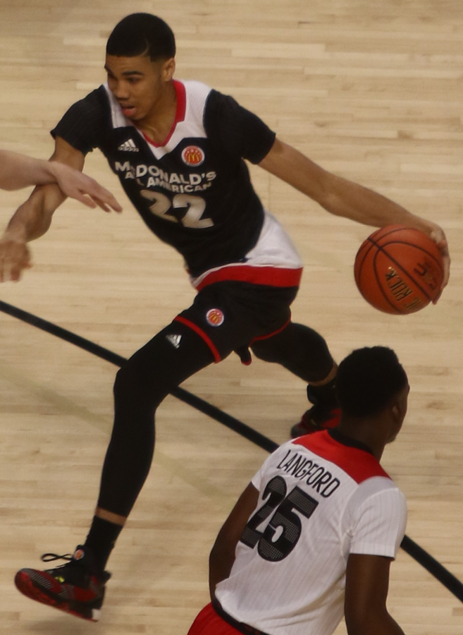 Jayson Tatum, playing in the 2016 All American Game in which he scored 18 points.