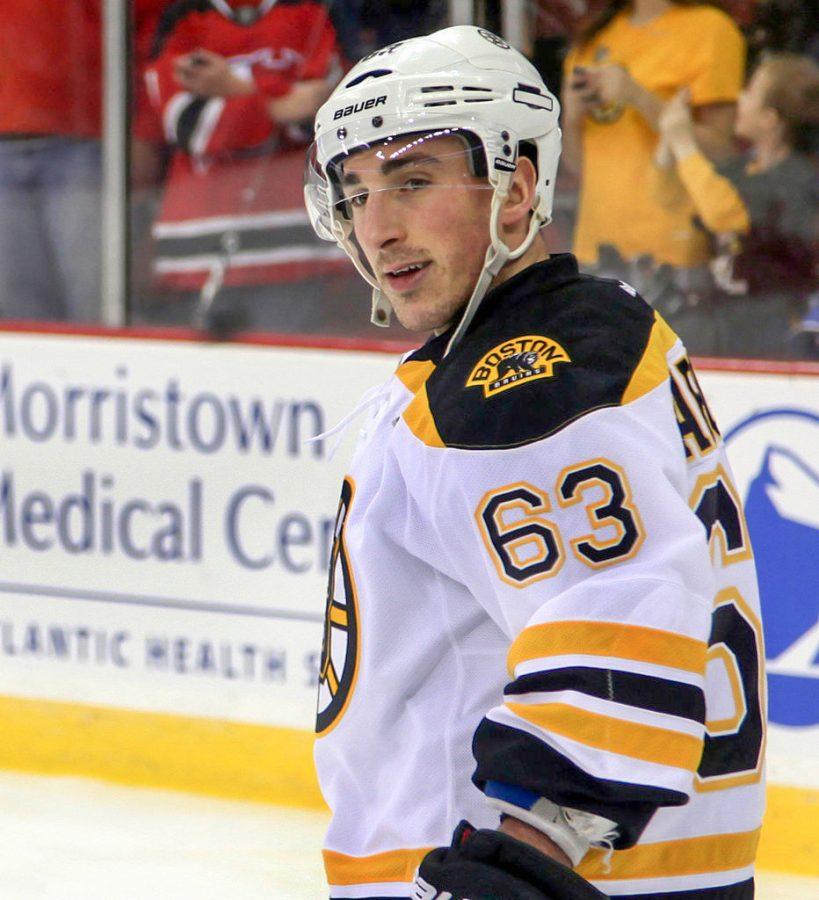 Brad Marchand on the ice for the Bruins. Photo courtesy of Lisa Gansky / wikipedia.org