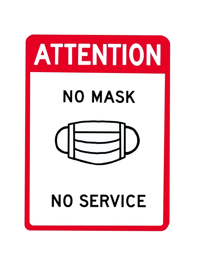 No Mask, No Service sign.