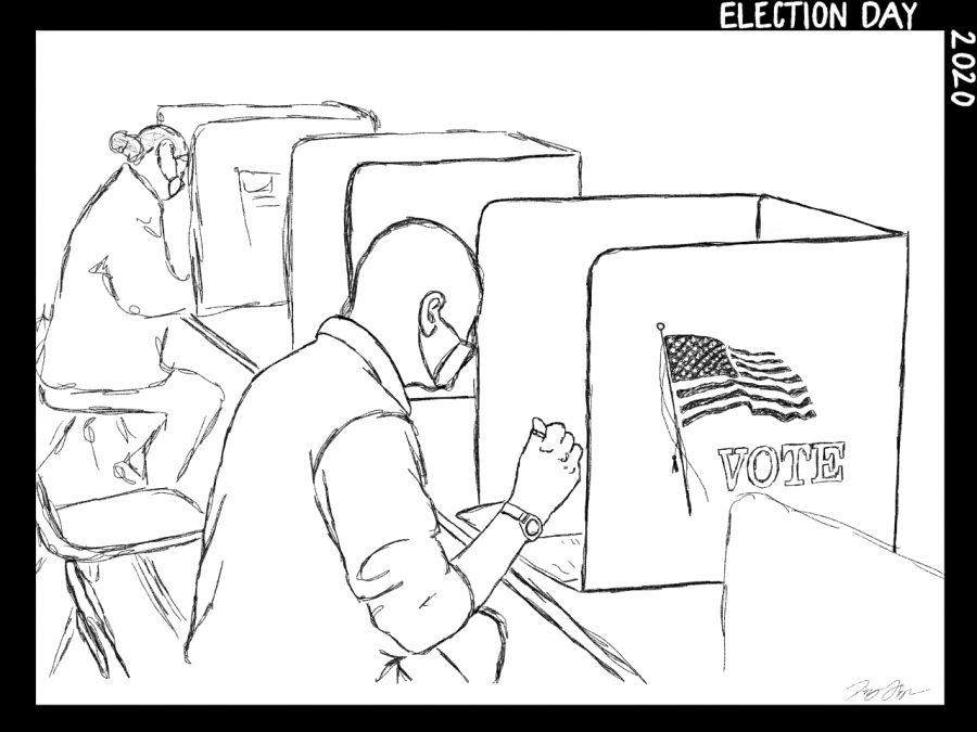 Illustration of people voting.