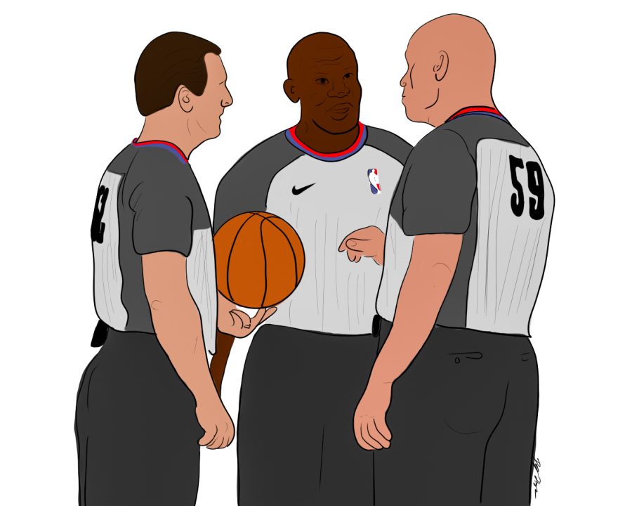 Three+NBA+referee+debate+a+call.%26%23160%3B