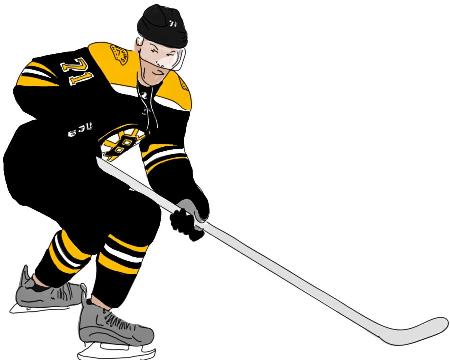 Illustration+of+Taylor+Hall+of+the+Boston+Bruins+in+uniform.