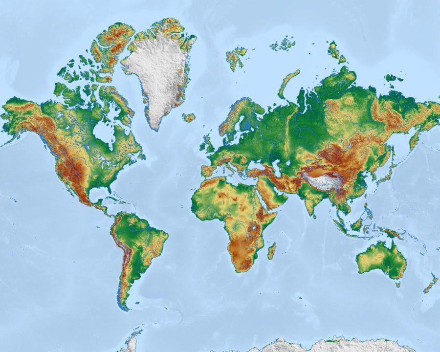 Photo of a global map.