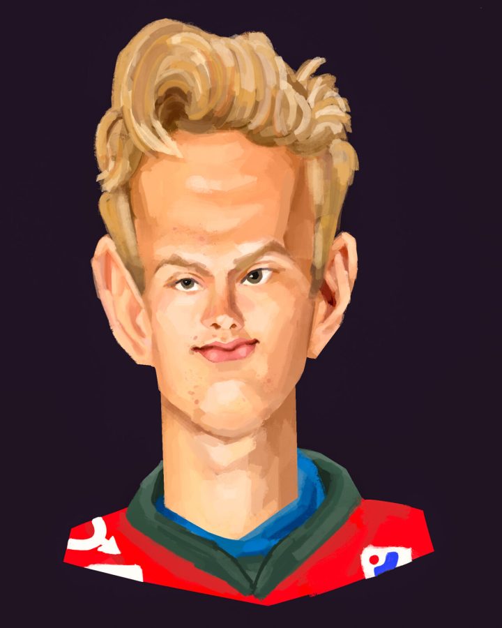 Caricature of professional Swedish ice hockey right winger Fabian Lysell, who was picked by the Boston Bruins during the NHL Entry Draft pick for the 2021-2022 season.