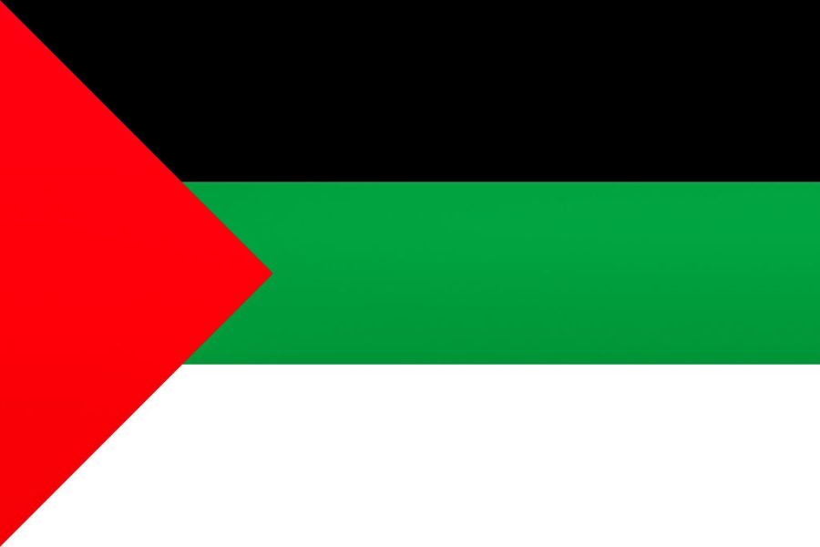 The flag of the Arabic language, including the four Pan-Arab colors.