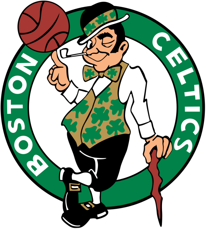 The logo of the Boston Celtics. Used for identification purposes.