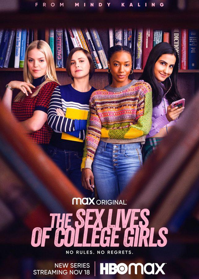 Promotional poster for the new TV series “The Sex Lives of College Girls” on HBOMax.