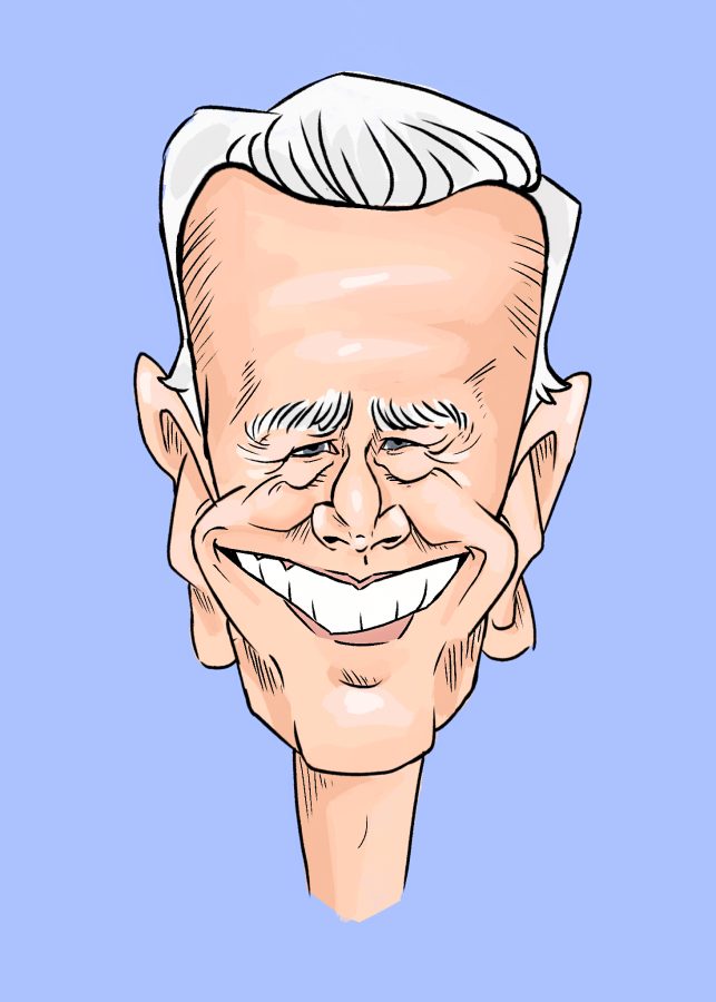 Caricature of U.S. President Joe Biden.