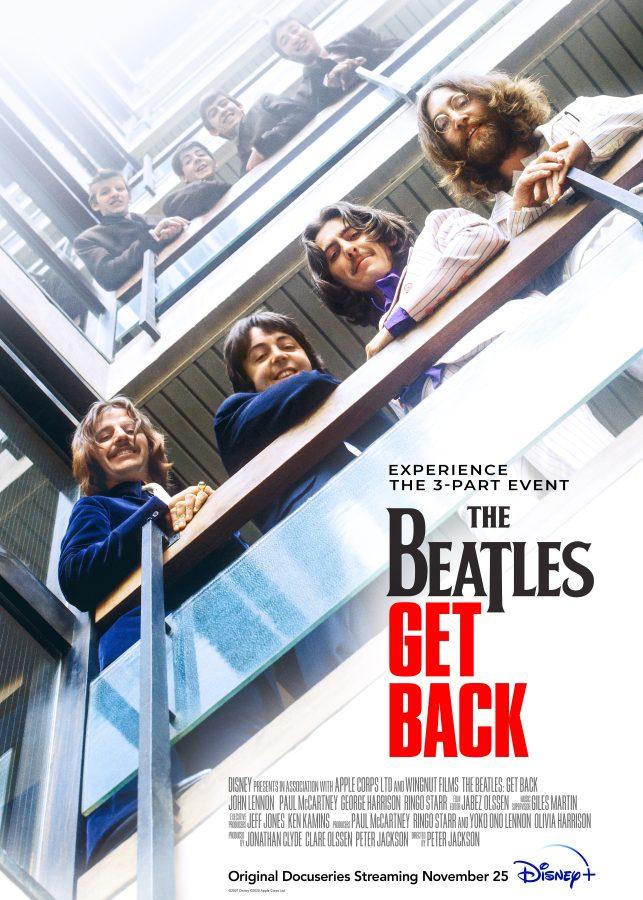 Promotional poster for the new documentary mini series “The Beatles: Get Back” on Disney+.
