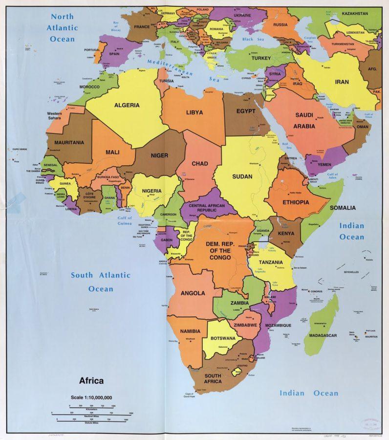 A map of Africa.