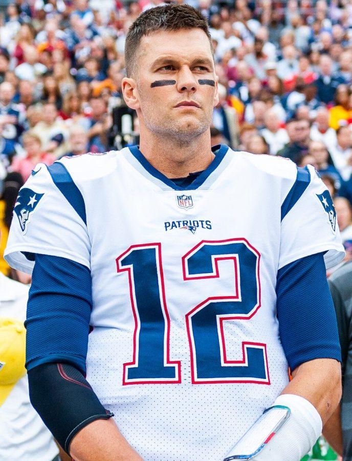 Tom Brady in 2019 playing for the New England Patriots.