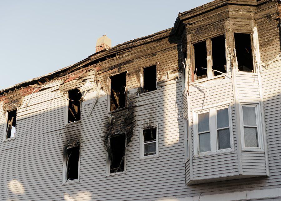 A building sitting at 185 Maverick Street in East Boston that was involved in the fire.