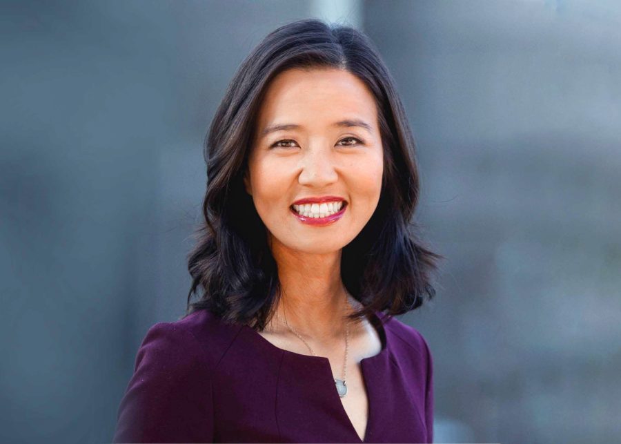 Portrait of Michelle Wu, current mayor of Boston, MA.