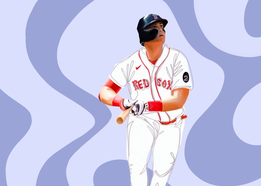 Red+Sox+player+Triston+Casas+hits+a+baseball.