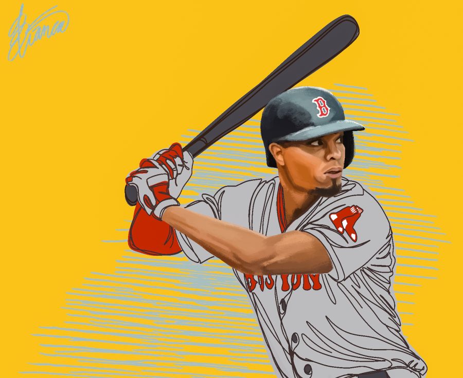 Xander+Bogaerts+of+the+Boston+Red+Sox+bats+at+a+game.