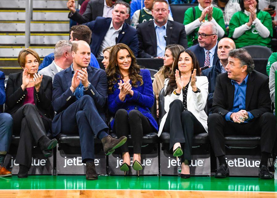 The+Prince+and+Princess+of+Wales+attend+the+Boston+Celtics+vs+Miami+Heat+game+at+TD+Garden.