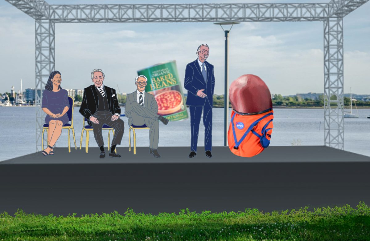 President+Joe+Biden+shakes+hands+with+Astronaut+Bean.+Illustrated+by+Bianca+Oppedisano+%2F+Mass+Media+Staff.