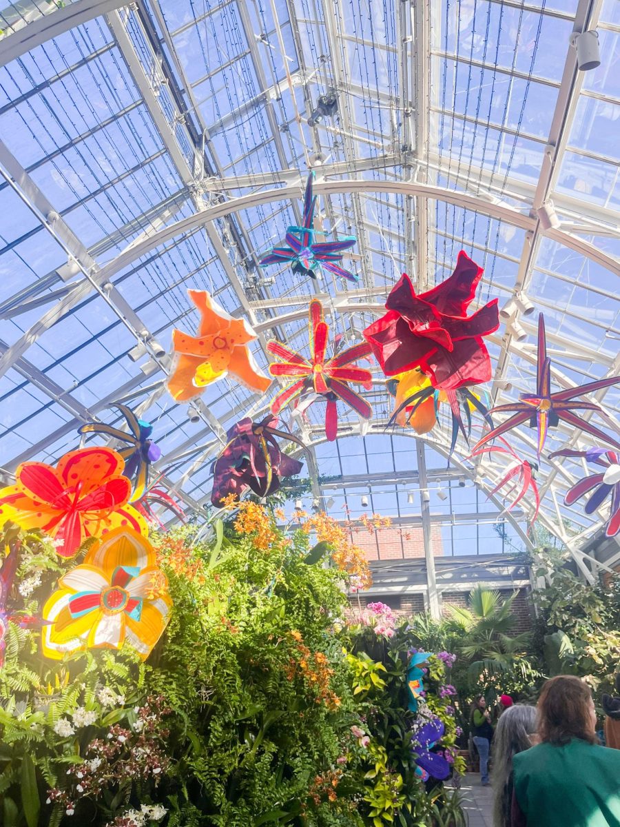 The “Patterns in Bloom” exhibition at the New England Botanical Gardens. Photo by Rena Weafer / Mass Media Staff.