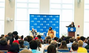 Nikki Giovanni was honored at UMass Boston for her achievements in poetry and activism on March 19, which is now formally Nikki Giovanni Day. Photo by Olivia Reid / Photography Editor.