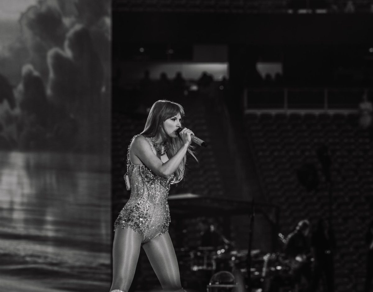 Taylor Swift at Gillete Stadium last May during “The Eras Tour.” Photo by Olivia Reid / Photography Editor.