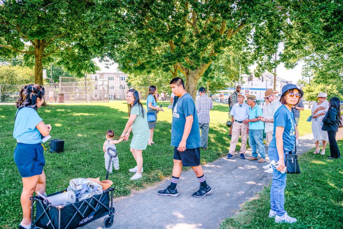 People gathered in Town Field Park to scout out sites for a possible Vietnamese Diaspora
Memorial. Photos submitted and taken by Lee-Daniel Tran