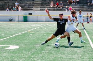 Diego Gasholt during home game against Salve Regina. Photo from Beacon Athletics.