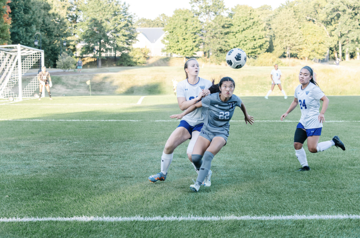 Lucinda Cotter, Number 22, defending during a game.