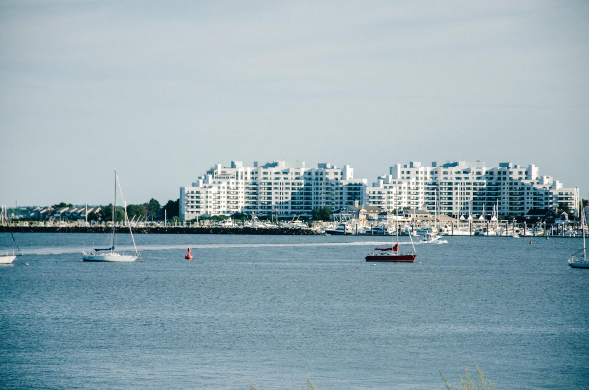 A look at the UMass Boston skyline, where the rising ocean levels will become noticeable as the planet continues to rise in temperature.