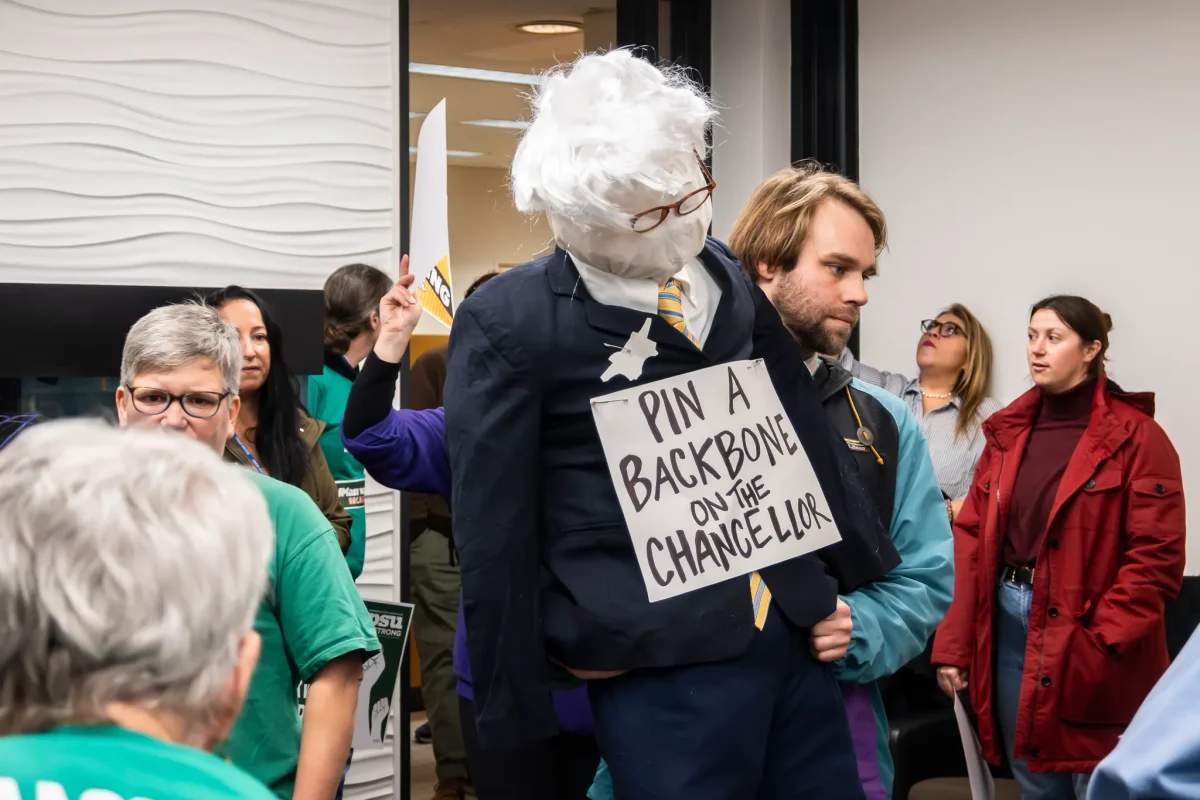 PSU members and supporters at a PSU-sponsored “Nightmare on Morrisey Boulevard” Halloween themed rally, Oct. 30.