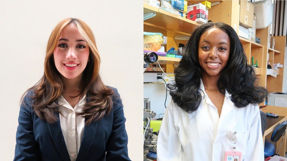 Sarah Velez and Simone Trainor, who were on Friday elected president and vice president of Undergraduate Student Government. Photos courtesy of Velez and Trainor.